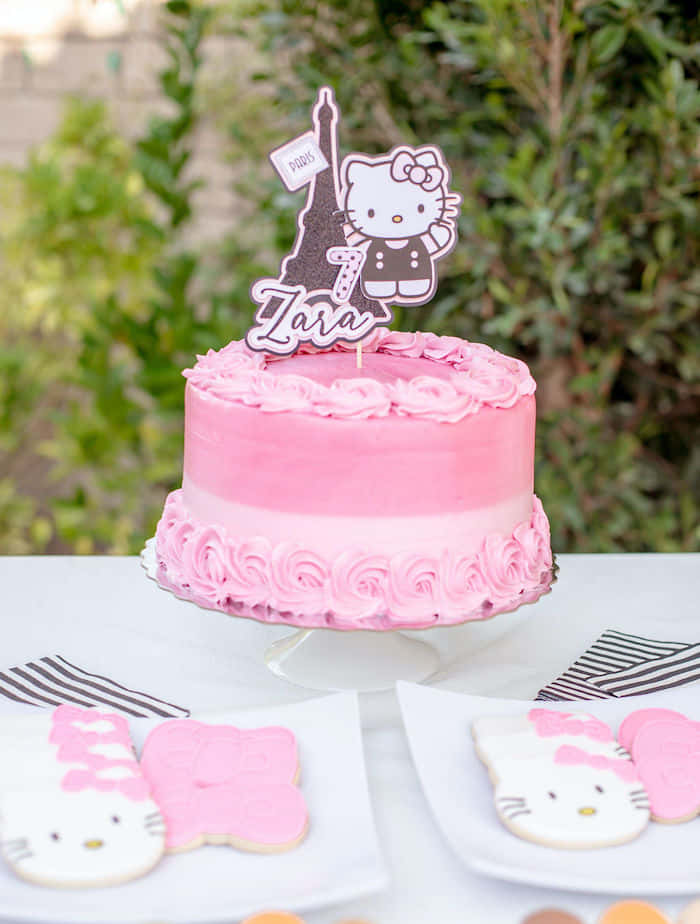 Adorable Hello Kitty Birthday Celebration Wallpaper Background