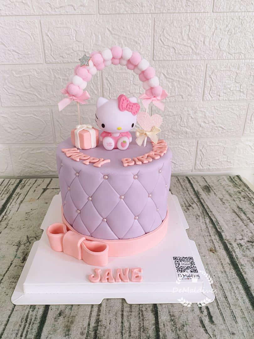 Adorable Hello Kitty Birthday Celebration Wallpaper Background