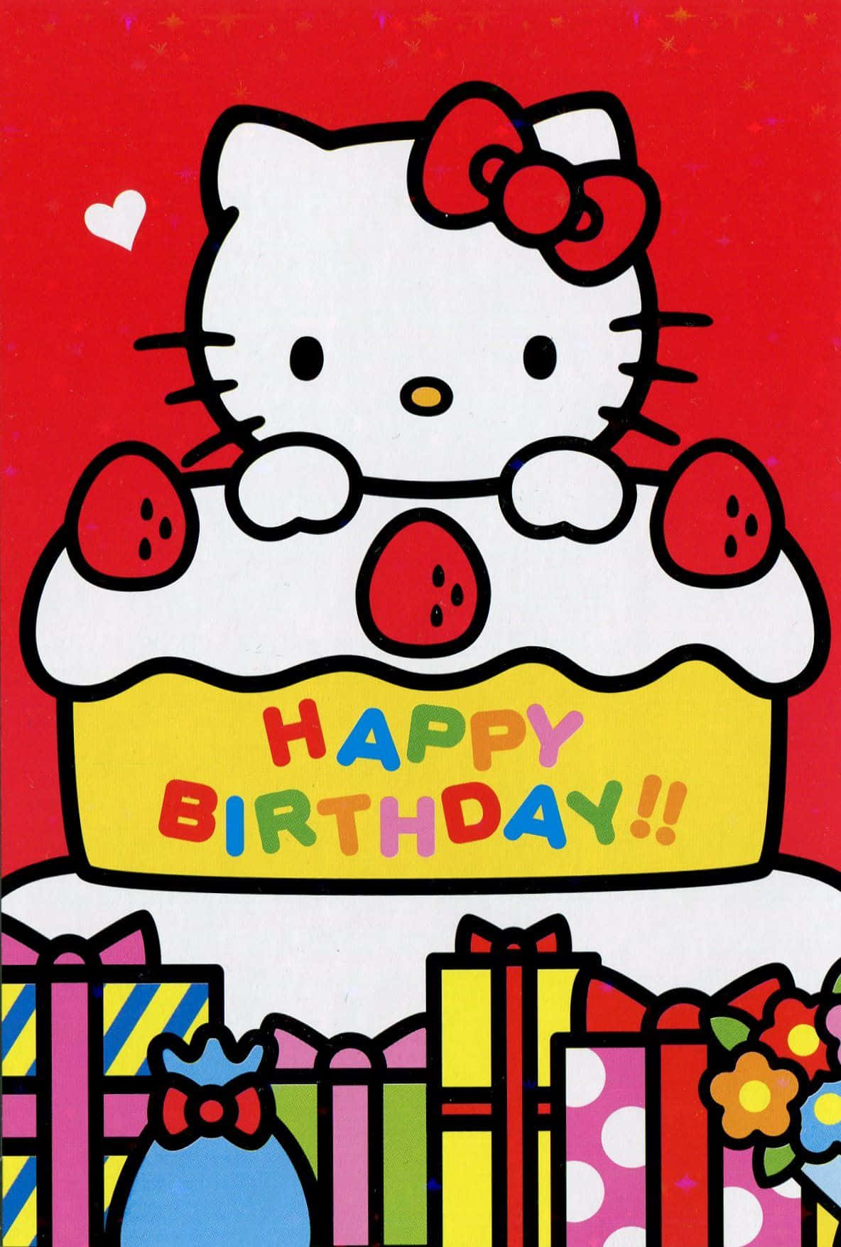 Adorable Hello Kitty Birthday Celebration Wallpaper Background
