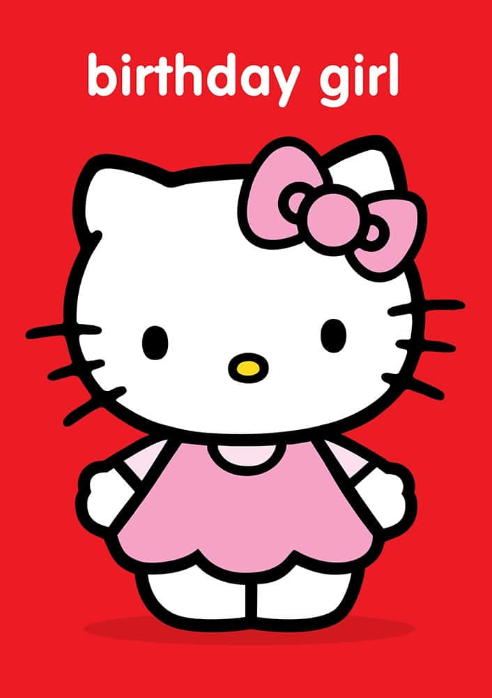 Adorable Hello Kitty Enjoying A Birthday Celebration Background