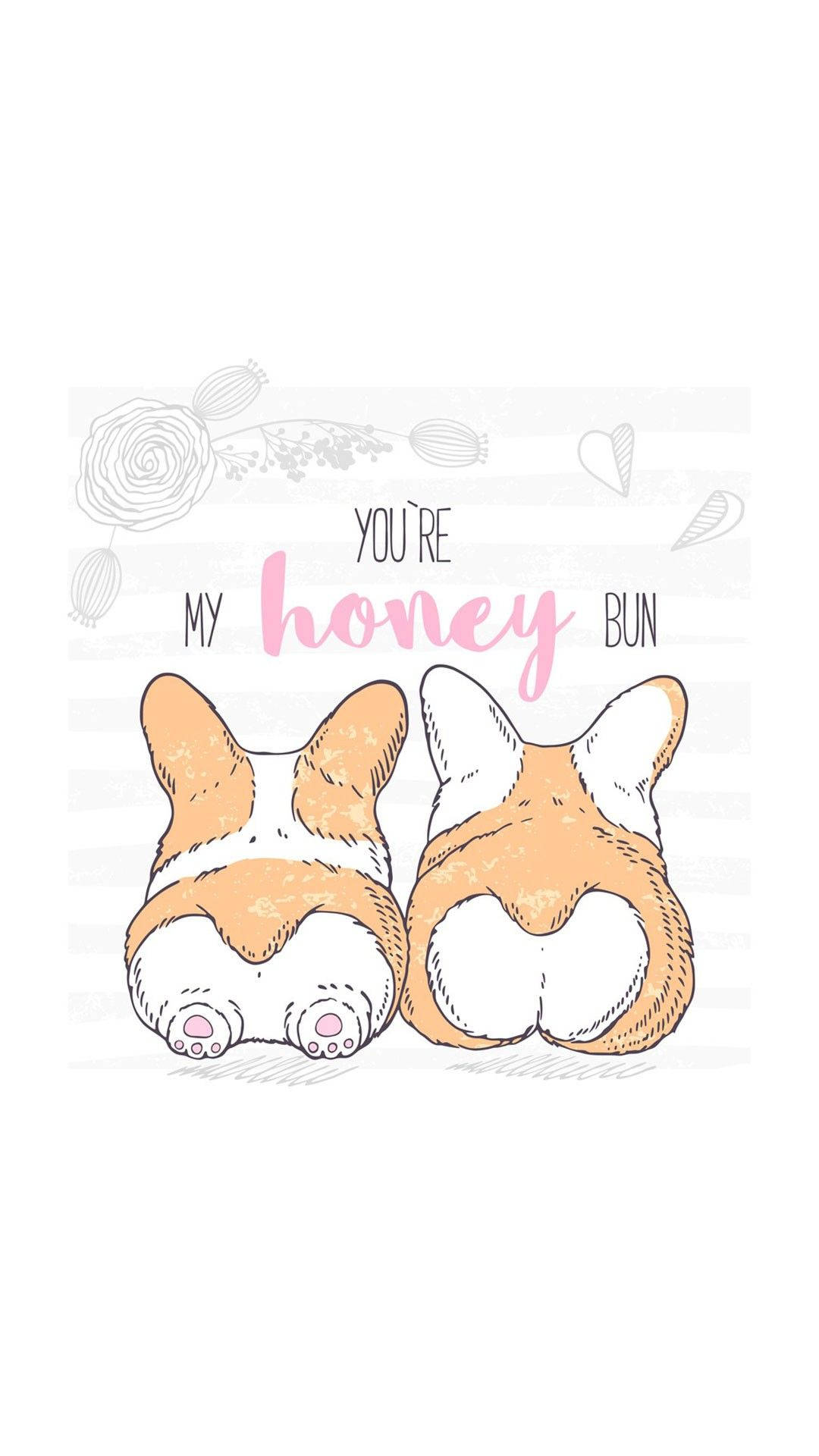 Adorable Illustrated Corgi Butts Background