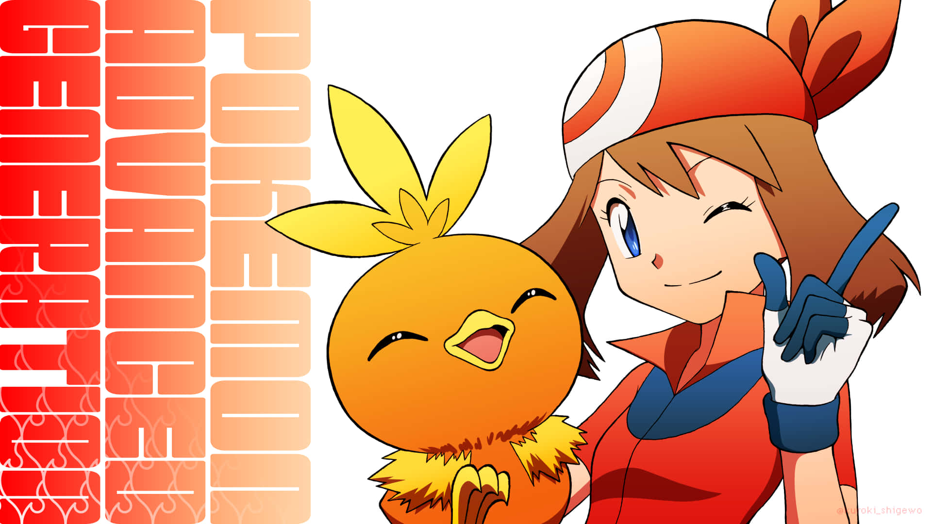 Adorable Illustration Of Mana And Torchic Background