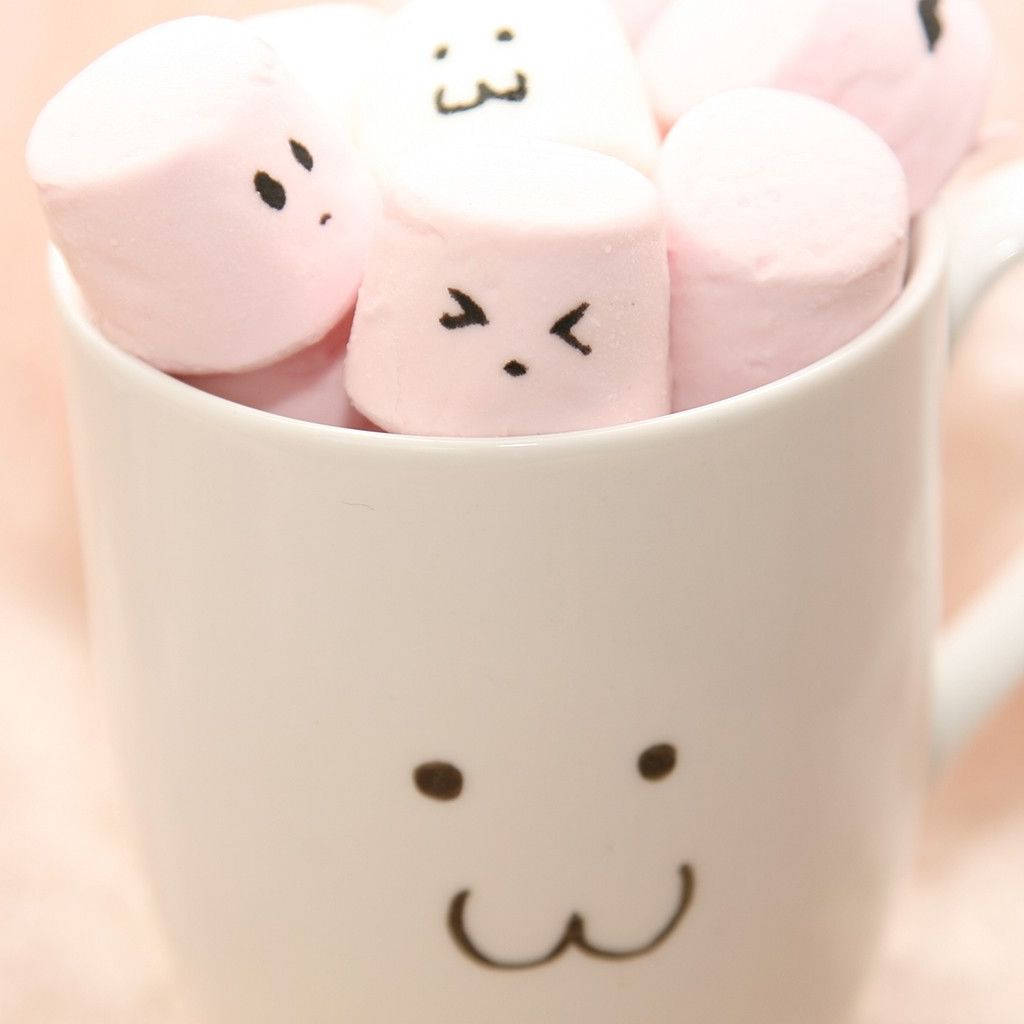 Adorable Ipad Background Featuring A Marshmallow In A Mug Background