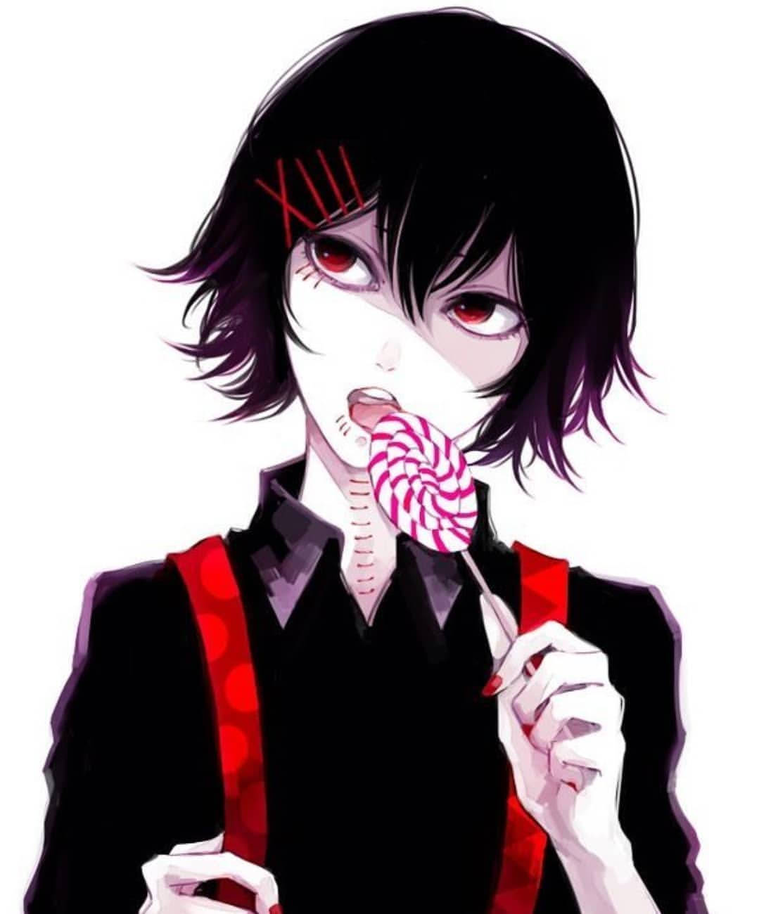 Adorable Juuzou Tokyo Ghoul 4k With Lollipop Background