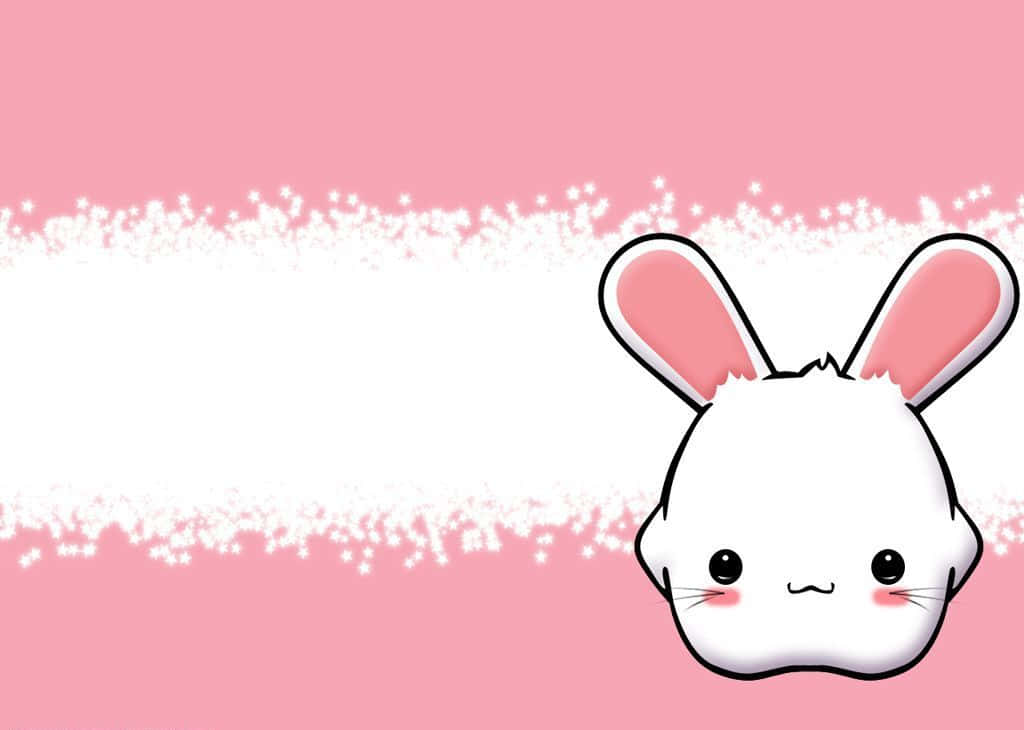 Adorable Kawaii Bunny Enjoying A Snack Background