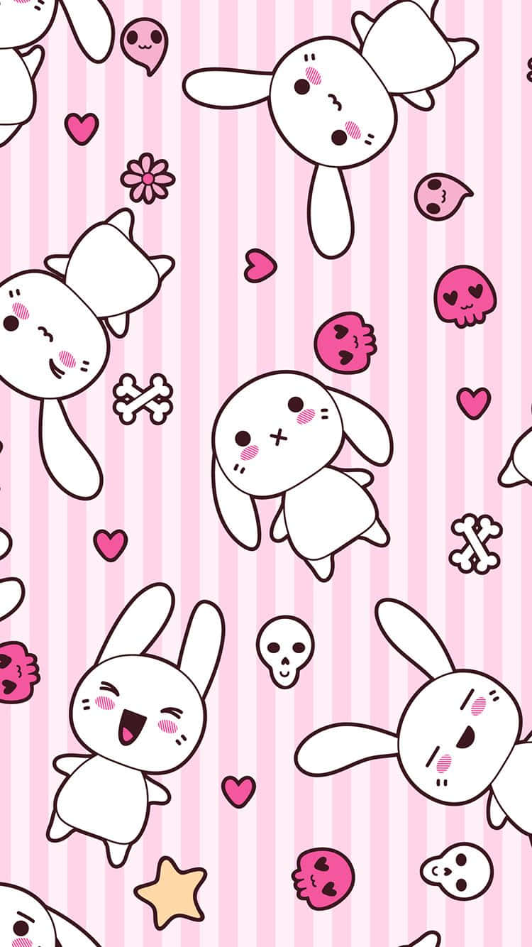 Adorable Kawaii Bunny Background