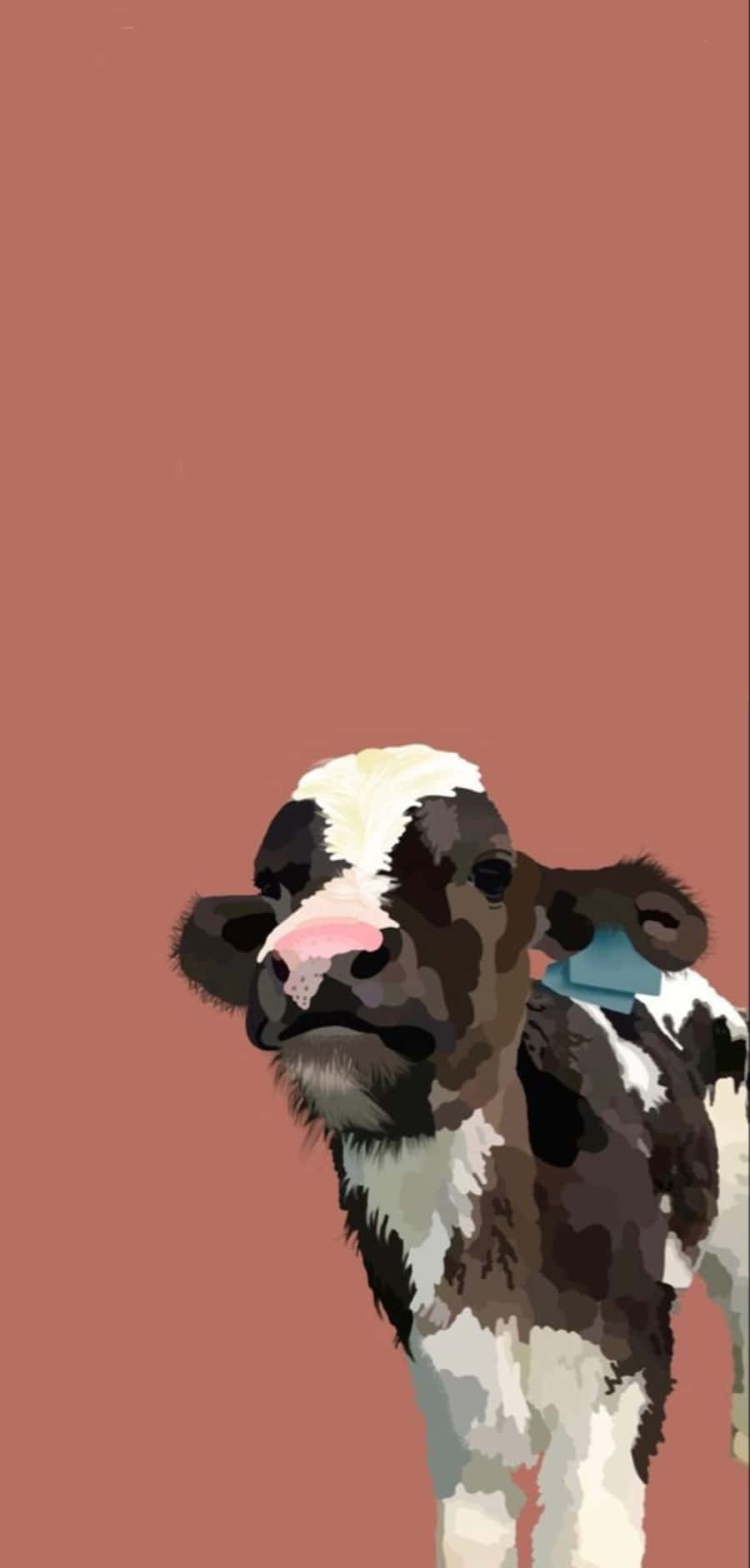 Adorable Kawaii Cow Illustration Background