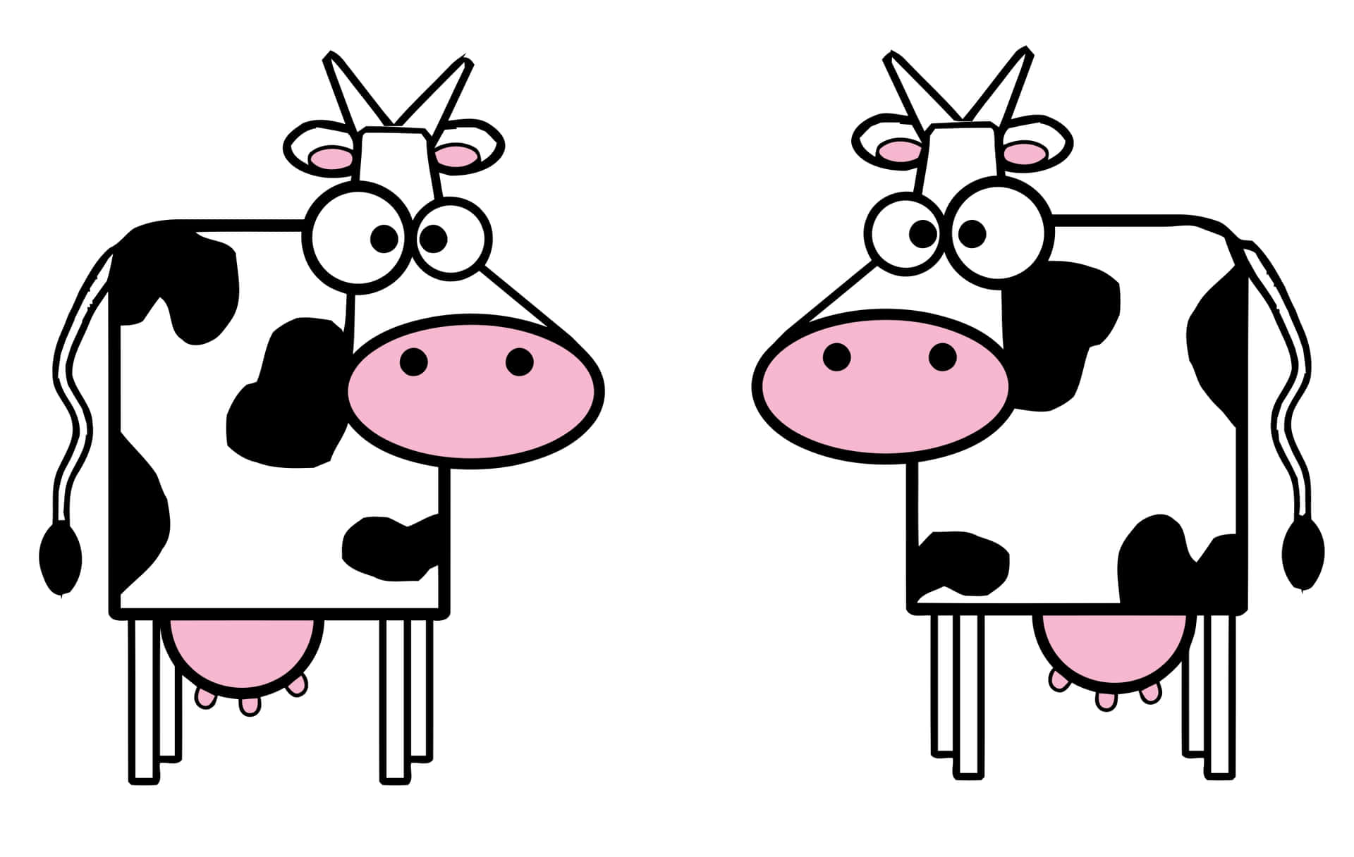 Adorable Kawaii Cow Illustration Background