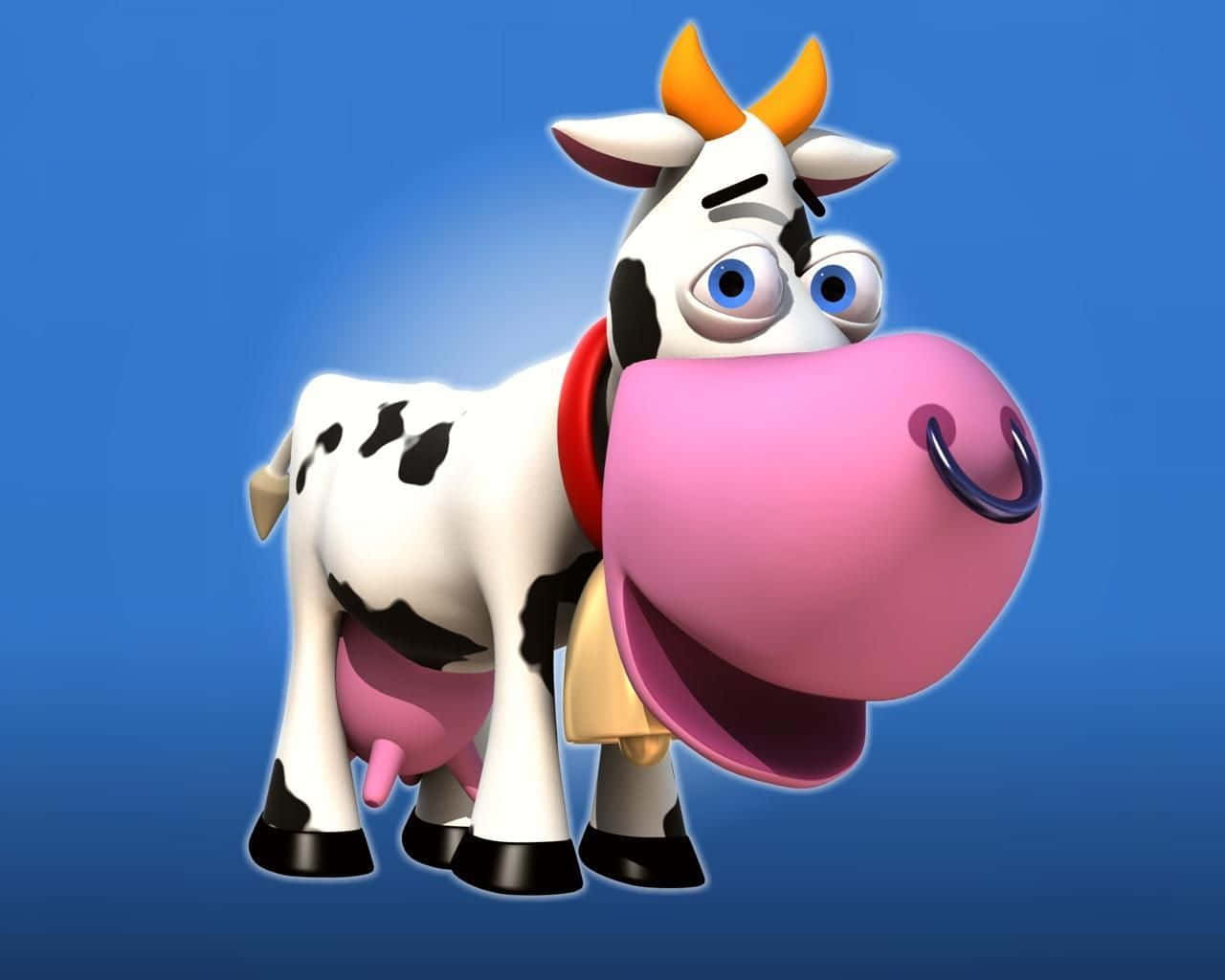 Adorable Kawaii Cute Cow Cartoon Background