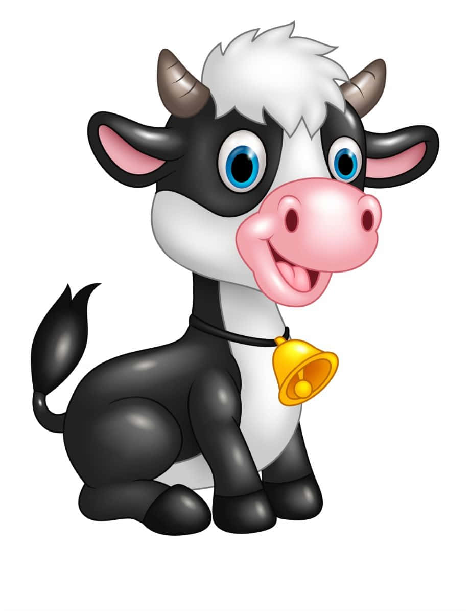 Adorable Kawaii Cute Cow Illustration