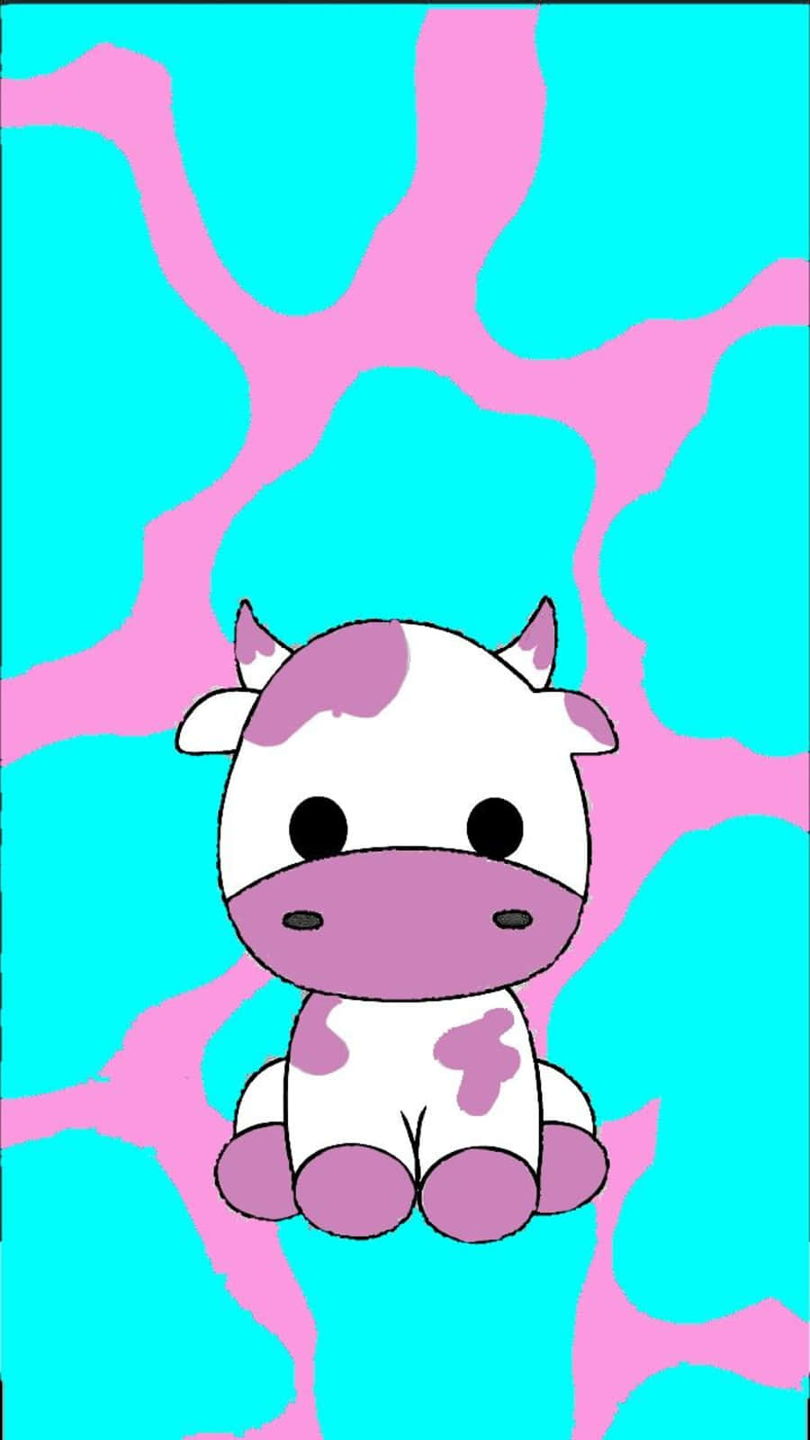 Adorable Kawaii Cute Cow Illustration Background