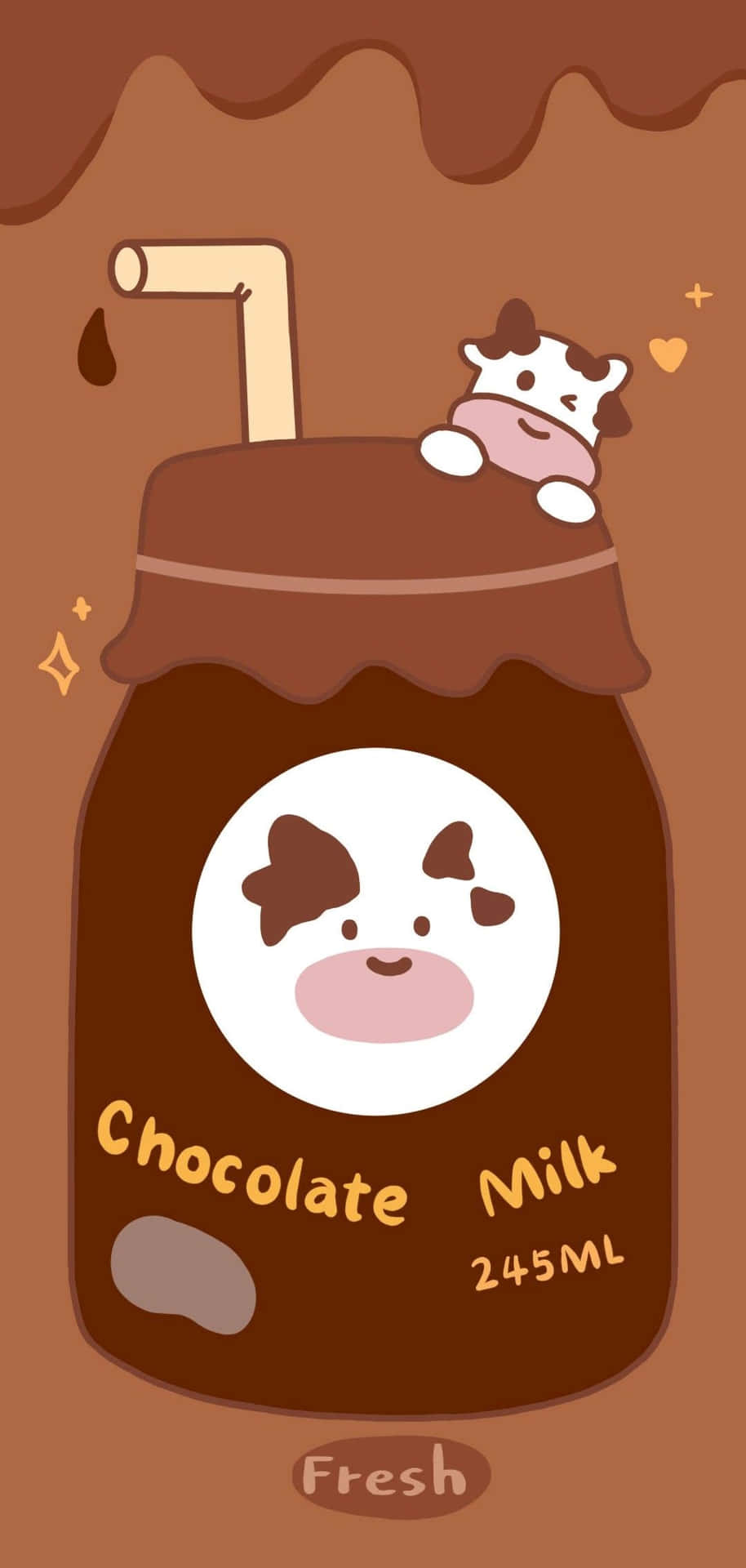 Adorable Kawaii Cute Cow Illustration Background