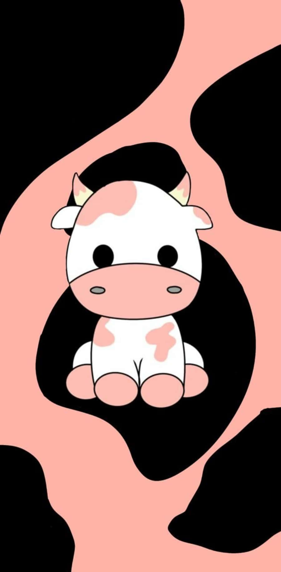 Adorable Kawaii Cute Cow Illustration Background