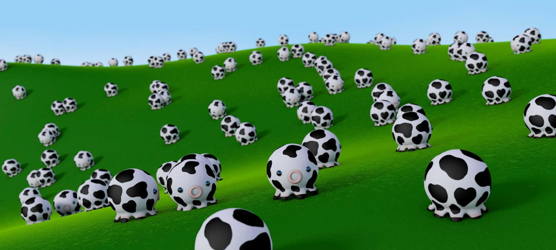 Adorable Kawaii Cute Cow Illustration Background