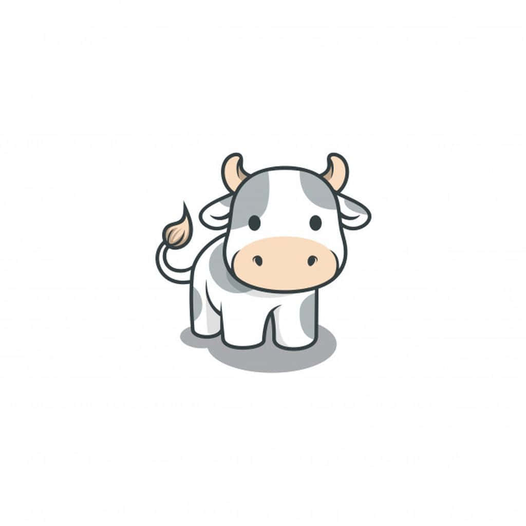 Adorable Kawaii Cute Cow Illustration Background