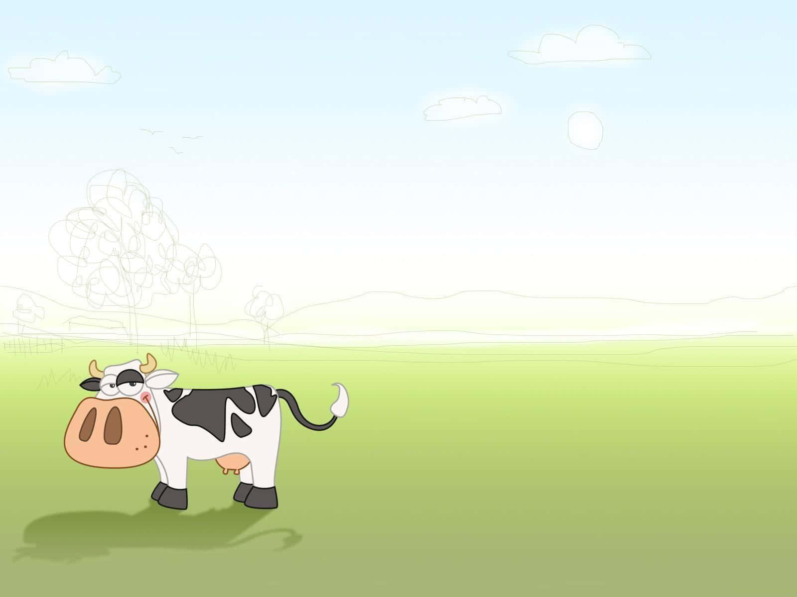 Adorable Kawaii Cute Cow Illustration Background