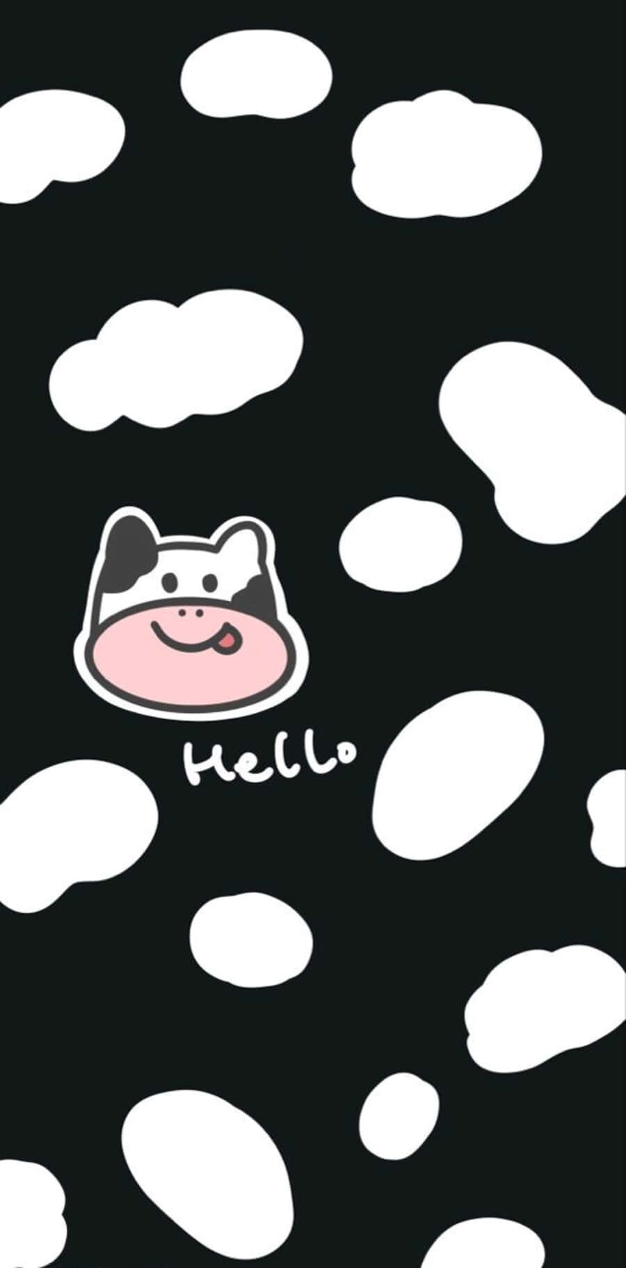 Adorable Kawaii Cute Cow In A Playful Mood Background