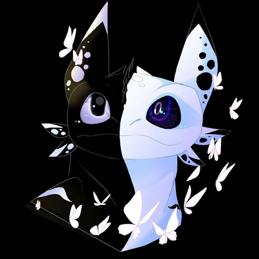 Adorable Kawaii Dragon In Action Background