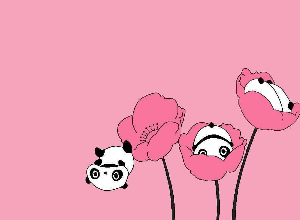 Adorable Kawaii Panda Illustration Background