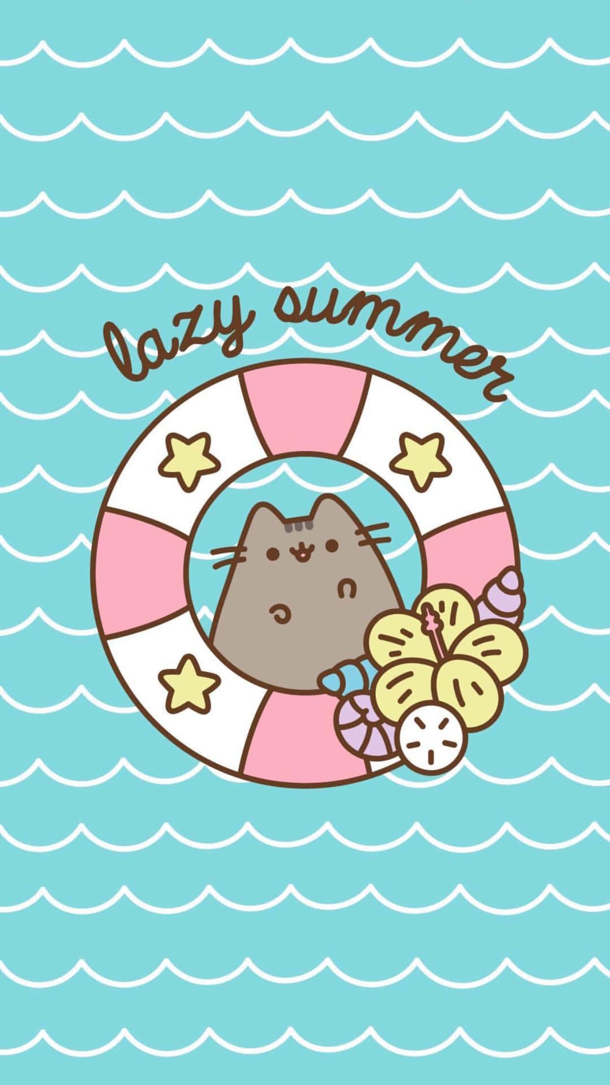 Adorable Kawaii Pusheen Background