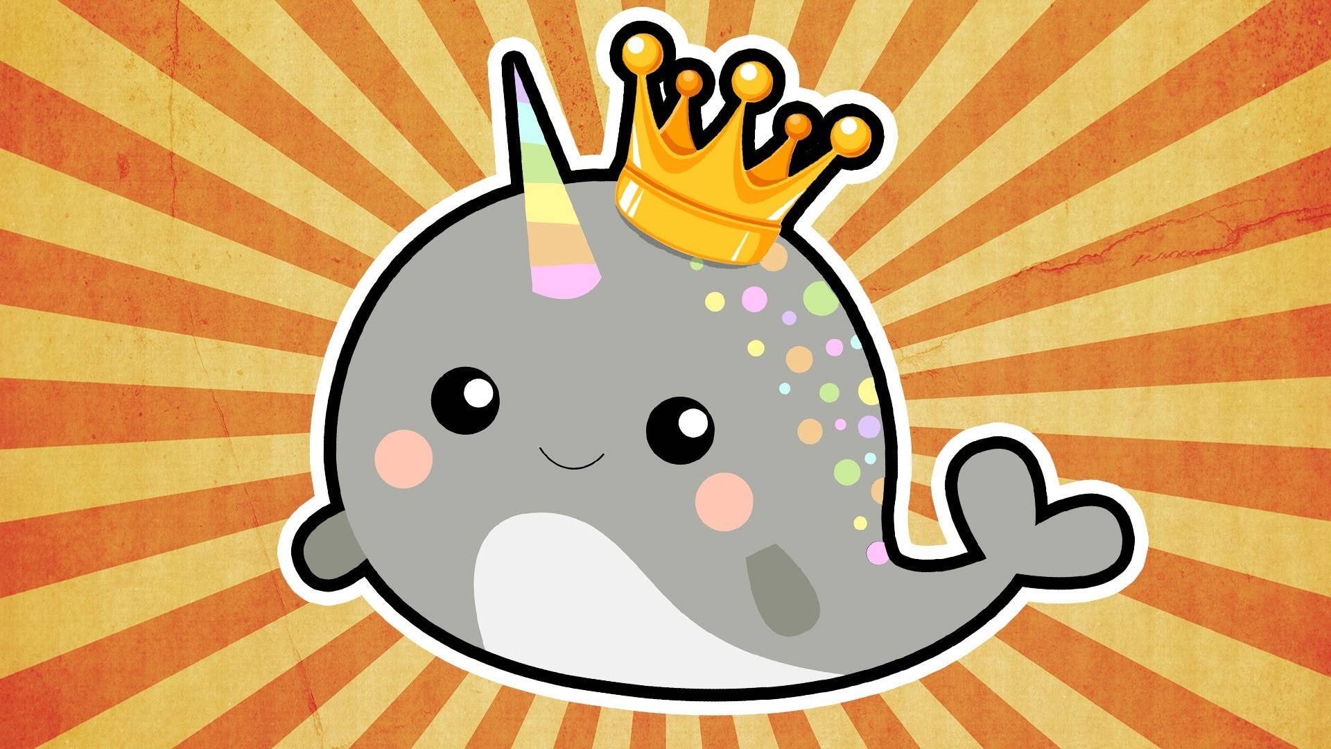 Adorable King Narwhal Background