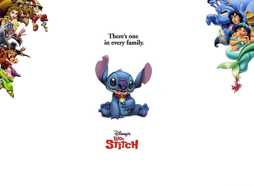 Adorable Lilo And Stitch Hug Background