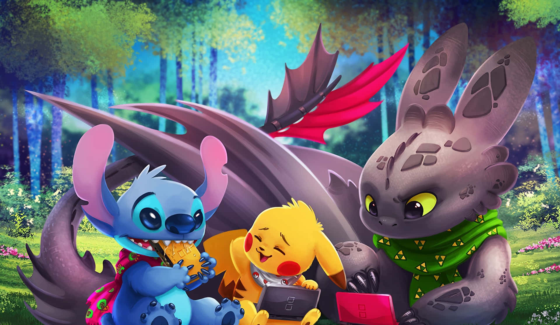 Adorable Lilo And Stitch In A Heartwarming Hug Background