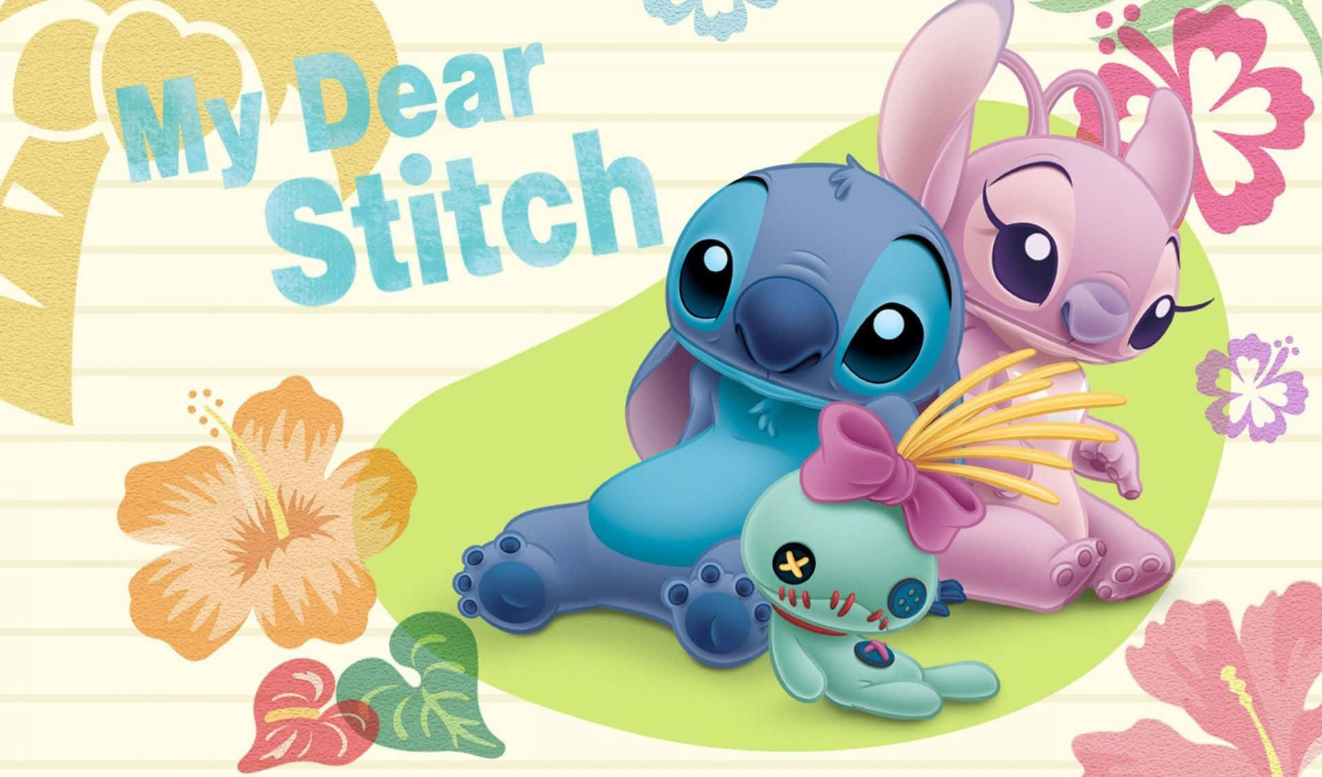 Adorable Lilo & Stitch Embrace Background