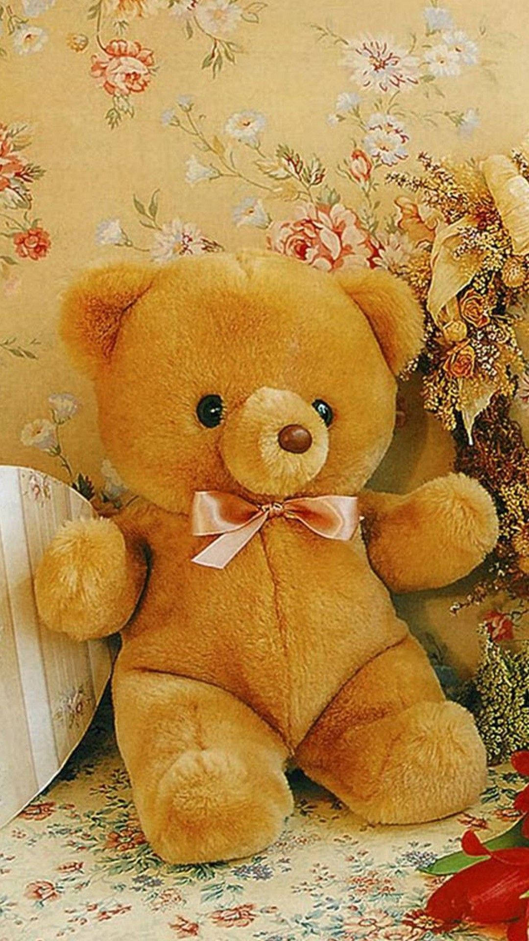 Adorable Little Brown Teddy Bear Background
