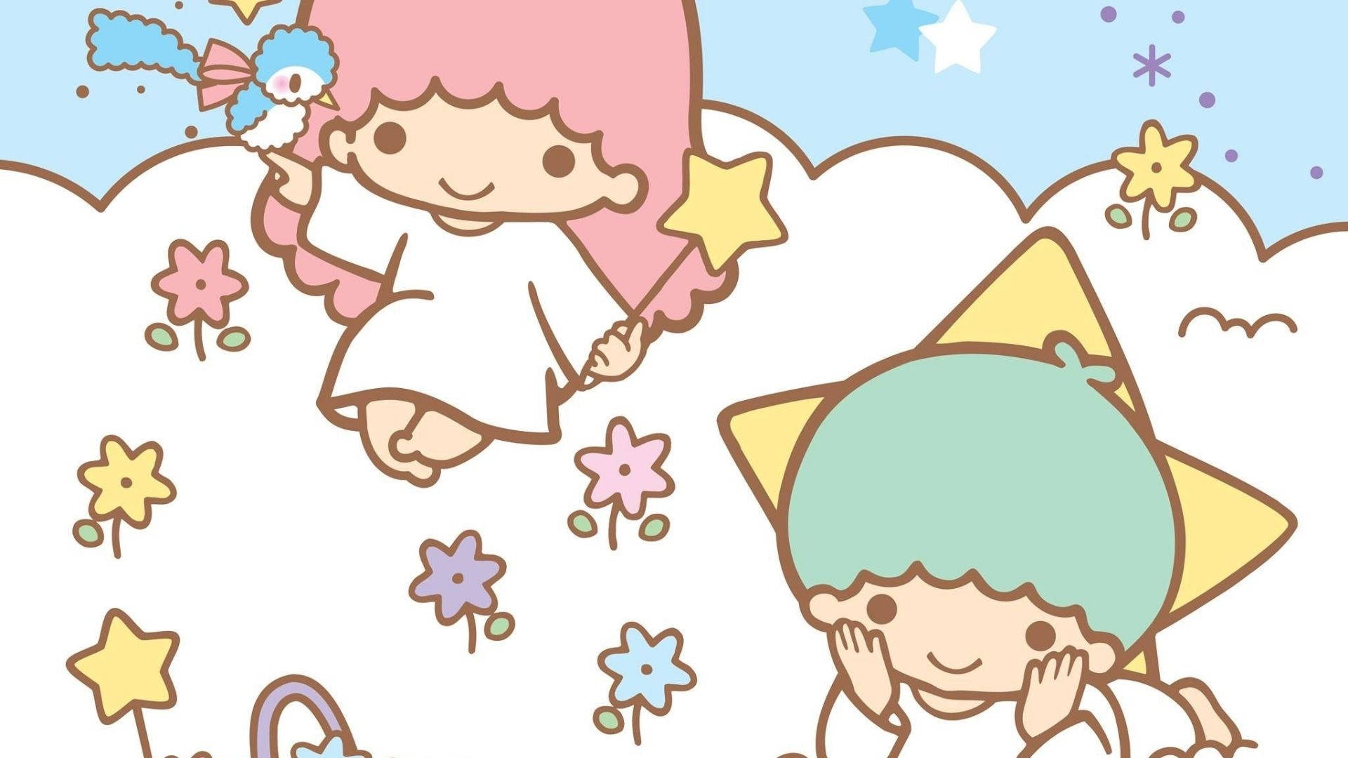 Adorable Little Twin Stars Background