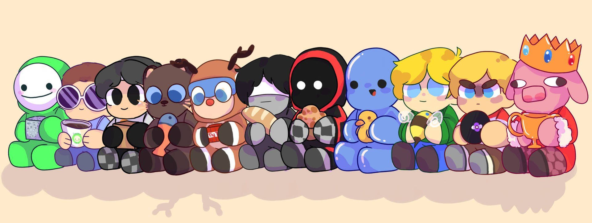 Adorable Mcyt Sitting Characters