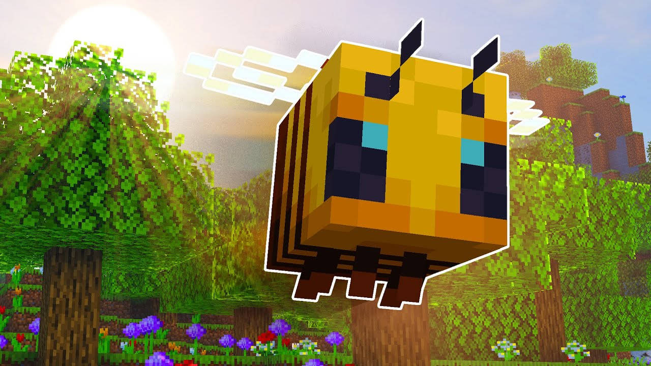 Adorable Minecraft Bee Background