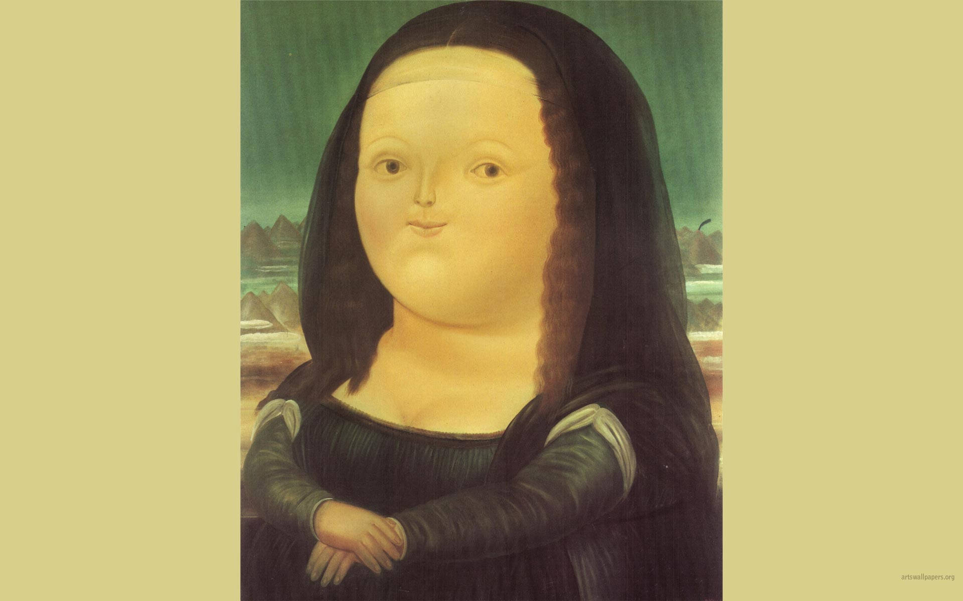Adorable Mona Lisa Paint Background
