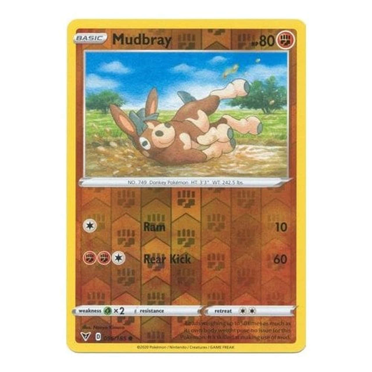 Adorable Mudbray Pokemon Card Background