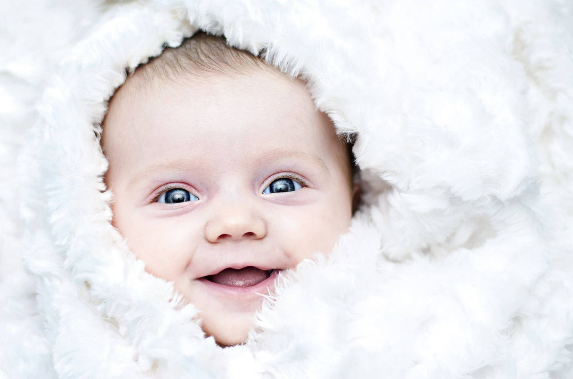 Adorable Newborn Smiling Blissfully - Baby Photography Background