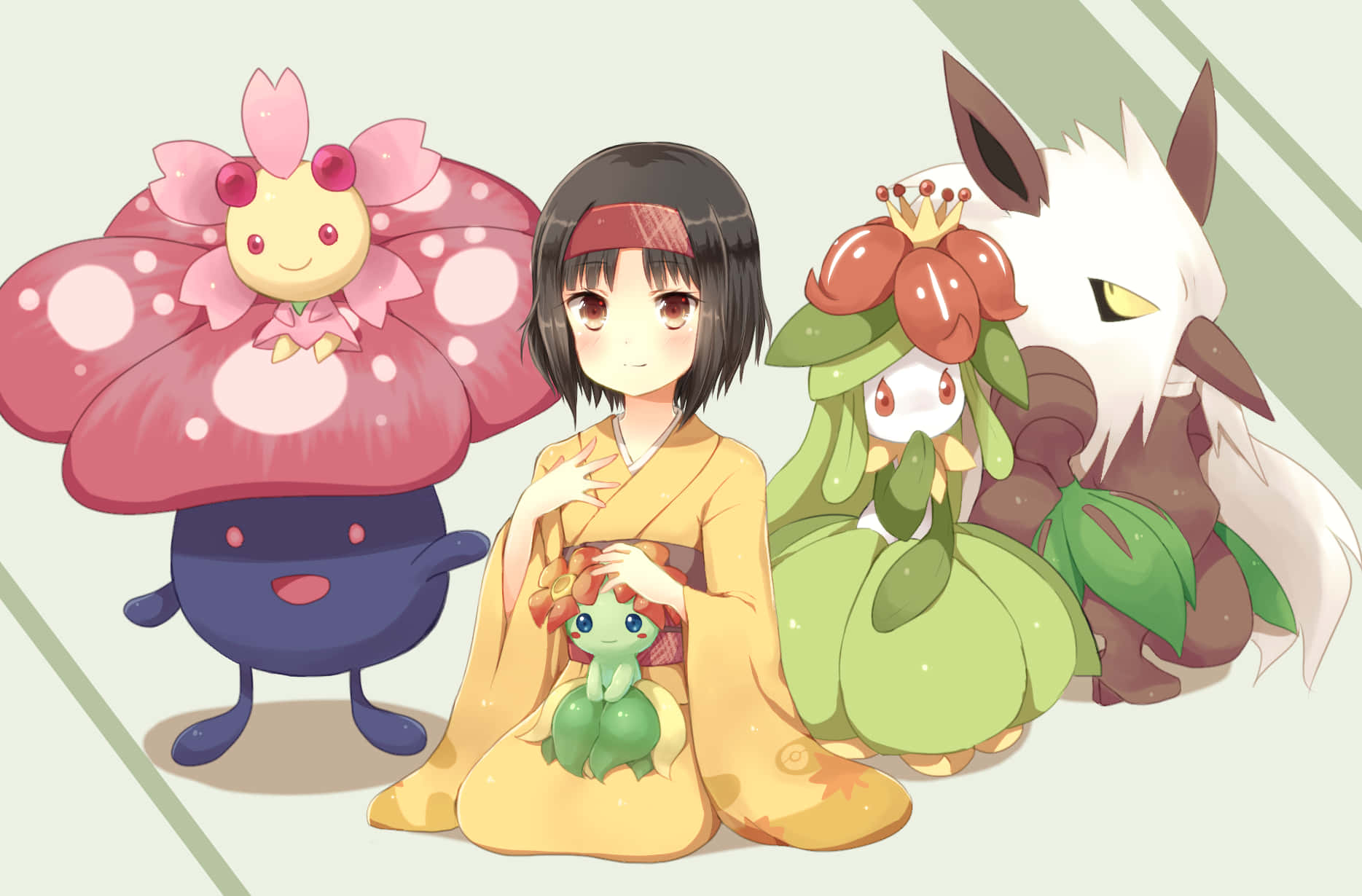 Adorable Outfits Of Ballossom And Friends Background