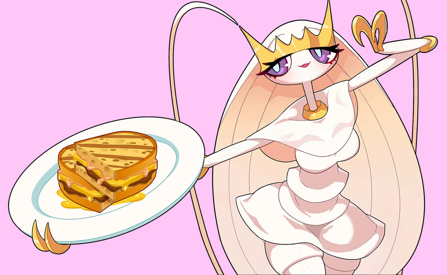 Adorable Pheromosa Pokemon With Dessert Background