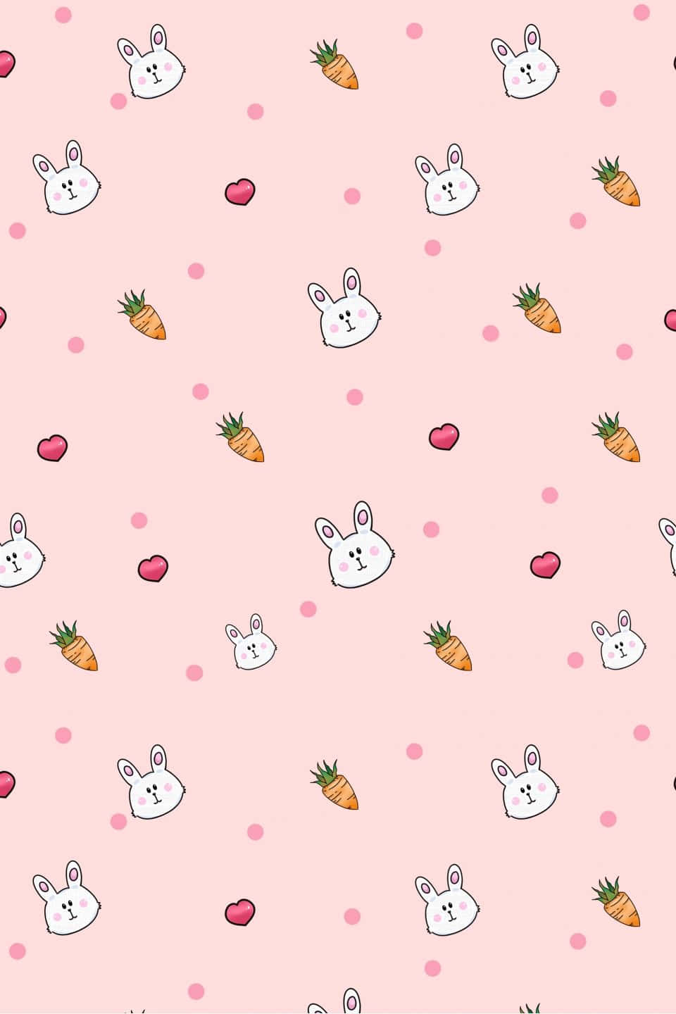 Adorable Pink Bunny On A Fresh Clover Field Background