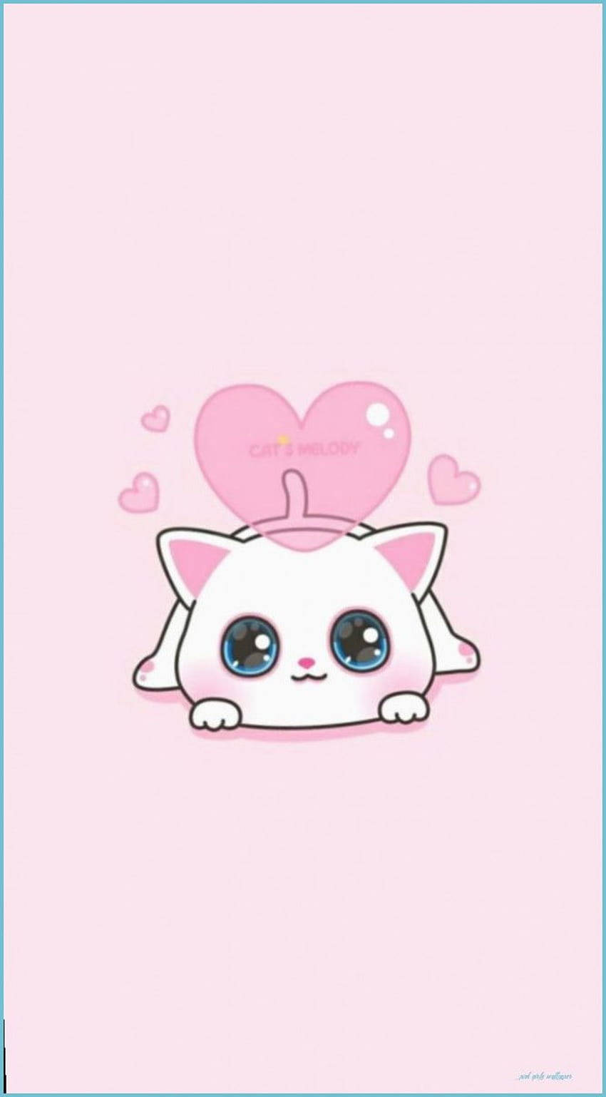 Adorable Pink Cat Background