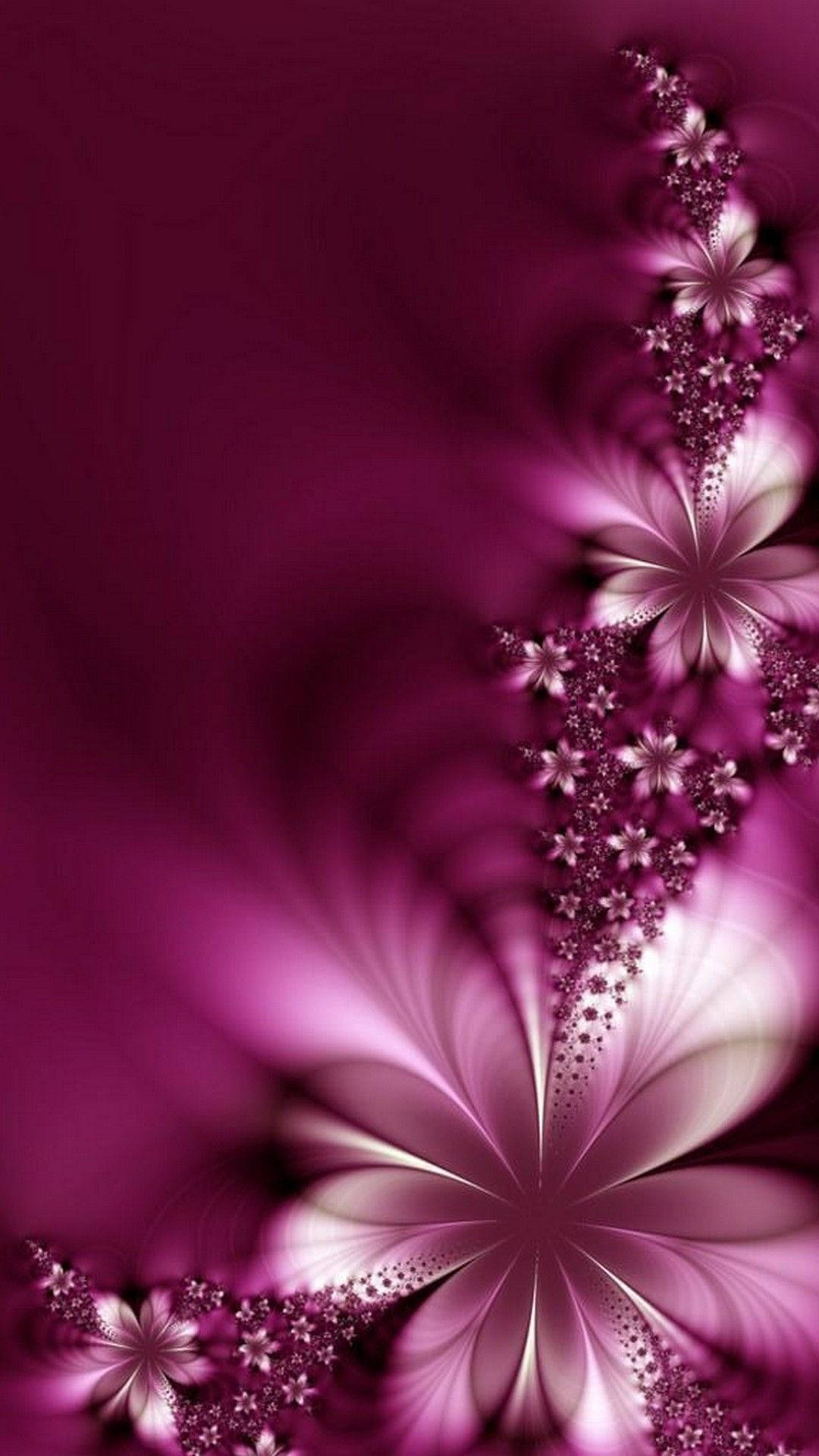 Adorable Pink Flower Digital Art Background