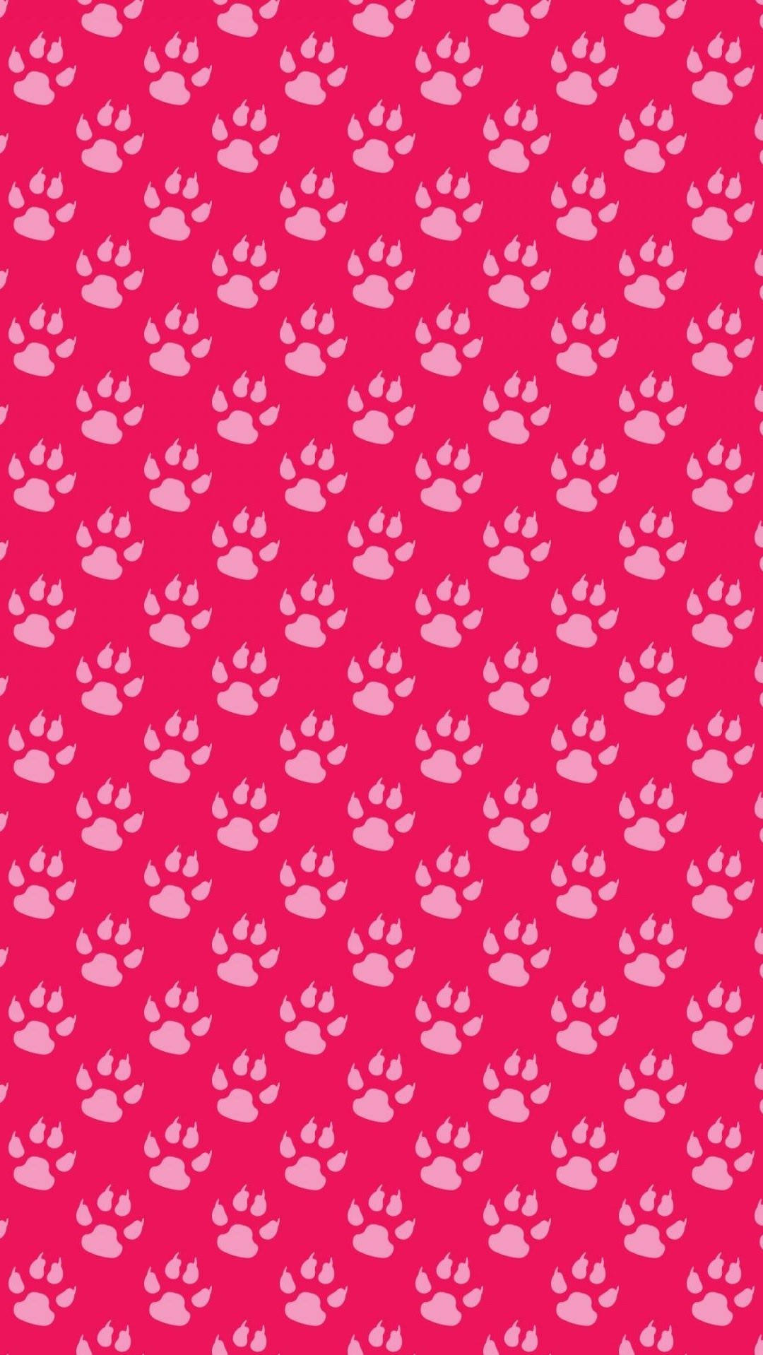 Adorable Pink Paw Prints Background