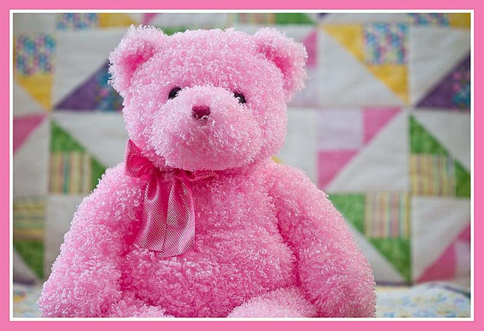 Adorable Pink Teddy Bear With Gift