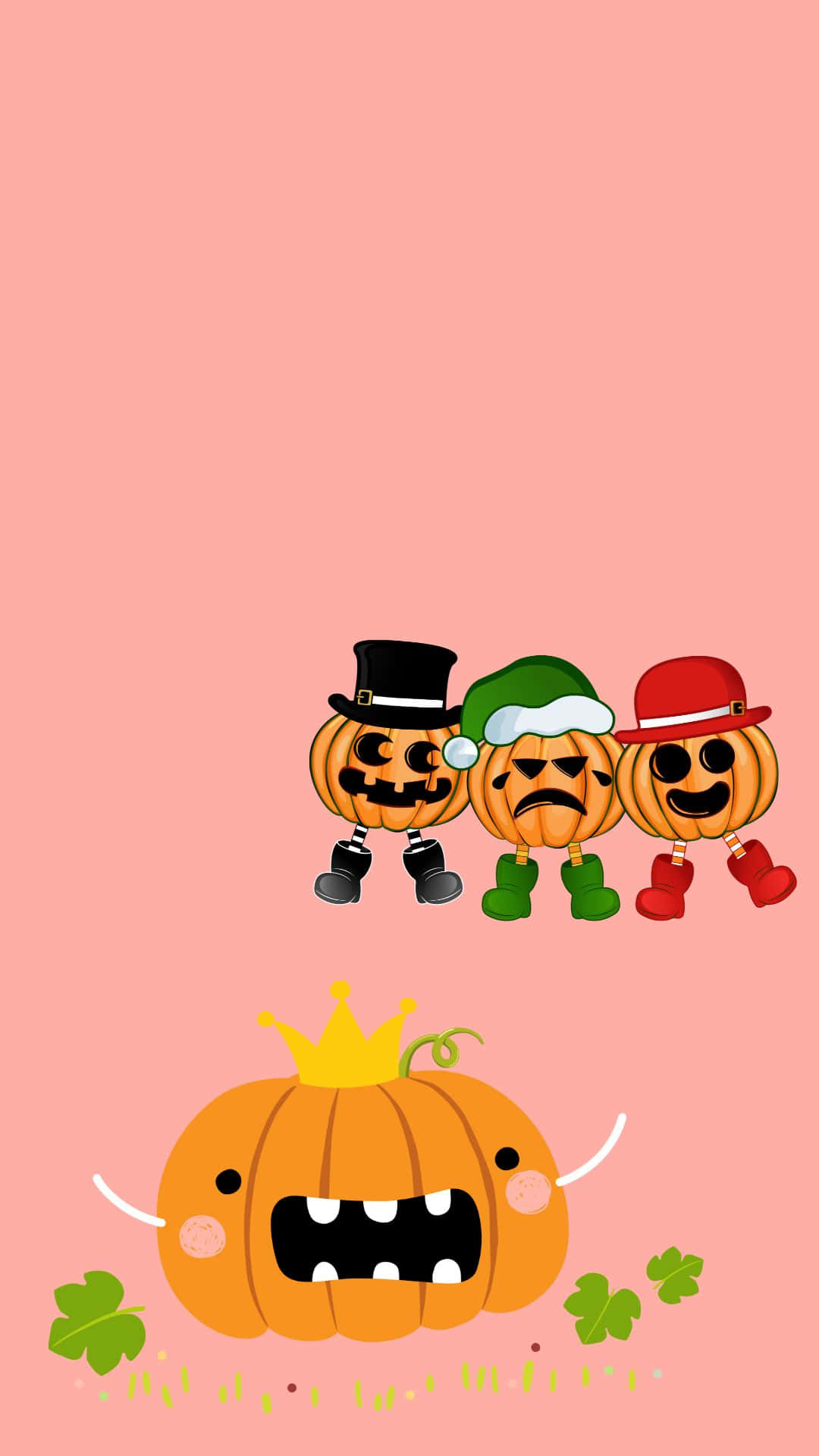 Adorable Pumpkin Character Smiling Background