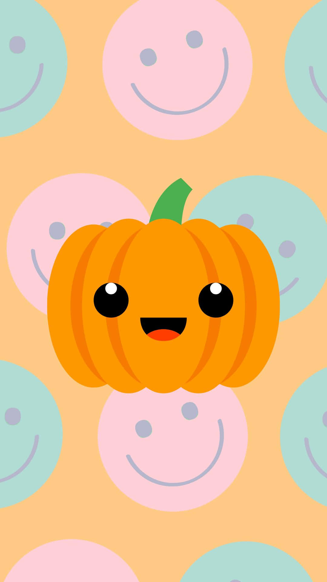 Adorable Pumpkin Surrounded By Autumn Leaves