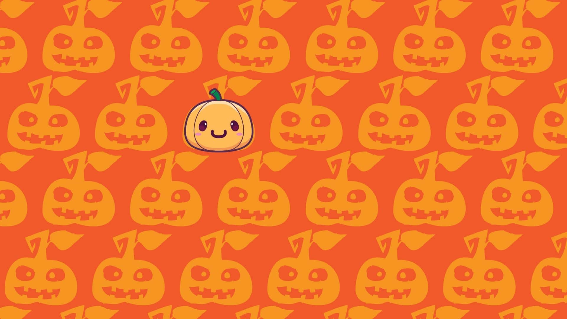 Adorable Pumpkin With A Charming Smile Background