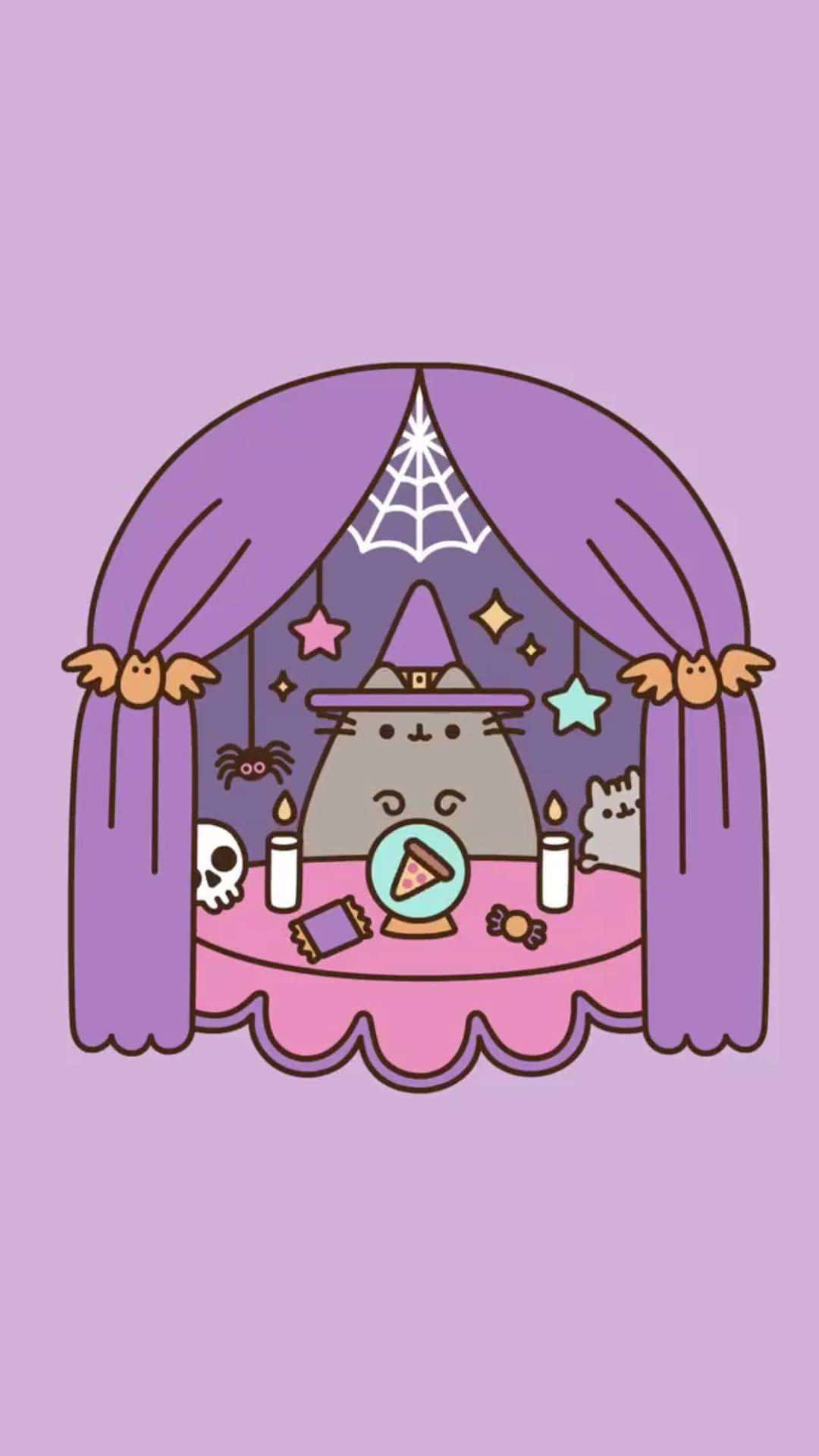 Adorable Pusheen Kawaii Cat Background