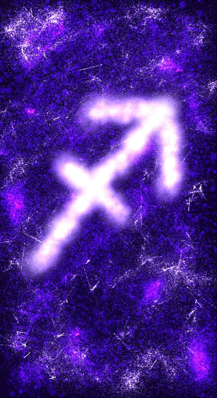 Adorable Sagittarius With A Glowing Arrow Background