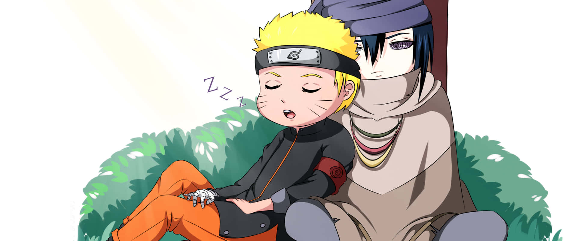 Adorable Sasuke Uchiha Looks On! Background