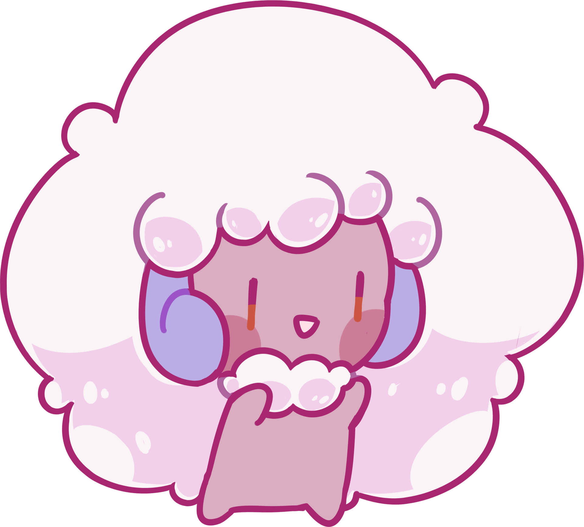 Adorable Shiny Whimsicott Smiling In The Meadow Background