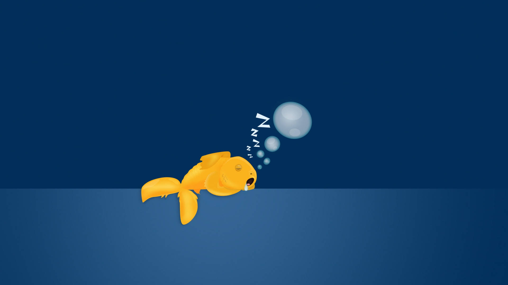 Adorable Sleeping Goldfish Art Background